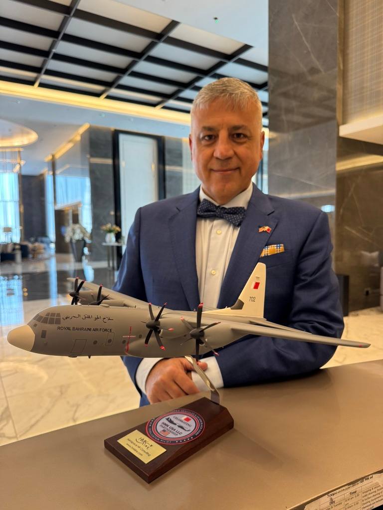 Dr. Hooman Rezaei with a C-130J model